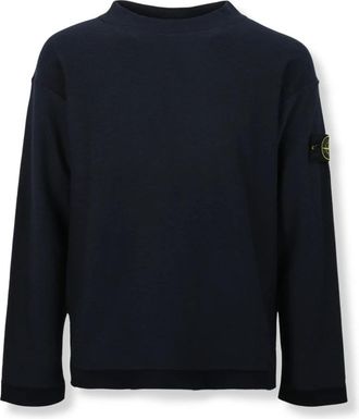 Stone Island Plush Stitch Jumper - Heren - Ronde hals truien - Blauw - S - Katoen - Truien & Vesten