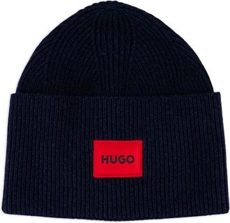 HUGO BOSS Xaff 6 beanie hat - men - Wool/Recycled Wool/Recycled Polyamide - One Size - Blue