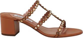 Aquazzura Tequila Sandal 50 - Dames - Muiltjes - Bruin - 41 EU - Leer - Schoenen