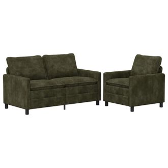 vidaXL Set Di Divani 2 Pz Verde Poliestere Vidaxl