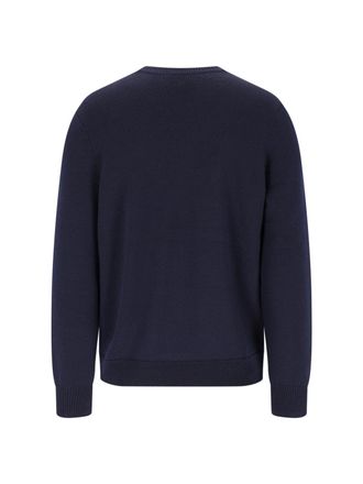 A.P.C. Logo-Embroidered Virgin Wool Sweater - Navy