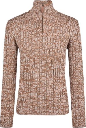 Tod's ribbed half-zip sweater - men - Merino - L - Brown
