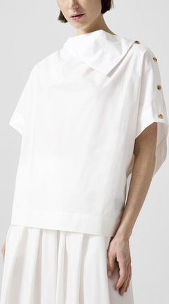 SOEUR Womens Point collar loose poplin blouse