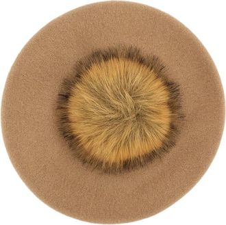 Borsalino Baret in Baskische stijl - Dames - Hoeden - Beige - ONE Size - Wol - Accessoires