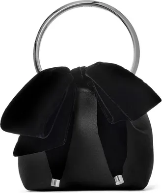 Jimmy Choo London Tassen, Dames, Zwart, ONE Size, Satijn, Bon Bon Bucket Bag