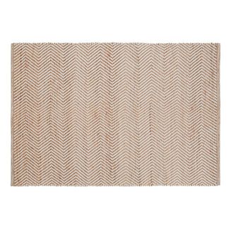 Maisons du monde Alfombra de yute y algod&oacute;n reciclado beige y blanco de 250x350 cm
