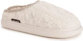 Muk Luks Janna Cozy Crew Faux Shearling Lined Clog in Ivory Cable at Nordstrom Rack, Size X-Large