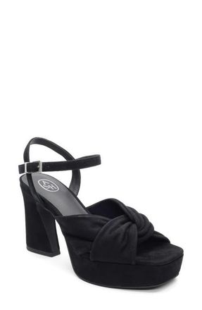Ash Opus Suede Ankle Strap Platform Sandal in Black at Nordstrom, Size 10Us