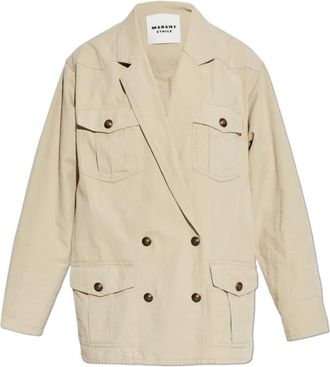 Isabel Marant Nevala Blazer - Dames - Blazers - Beige - M - Katoen - Jassen
