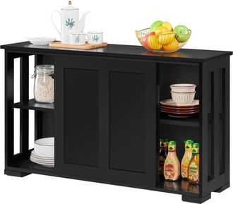 Yaheetech Yaheetech - Aparador de Cocina Mueble Buffet Auxiliar con Puertas Correderas y Estantes Ajustables para Salón Comedor 106,7 x 33 x 63 cm Negro