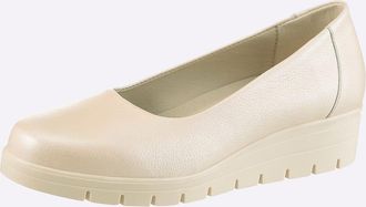 Casual Looks Slipper CASUAL LOOKS, Damen, Gr. 36, champagner, meliert, Glattleder, Schuhe Slipper