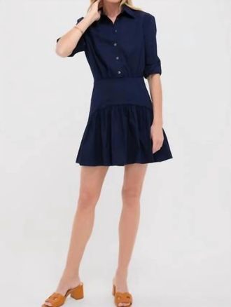 Staud Rocco Mini Dress In Navy