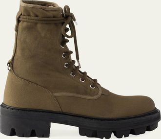 Prada Canvas Ankle Combat Boots