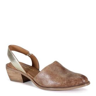 Diba PRI ORITY Leather Sling Back Western Shoe in Tan/gold at Nordstrom, Size 9.5