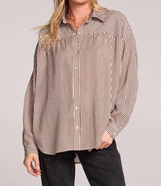 Saltwater Luxe Isadora Long Sleeve Top In Chocolate