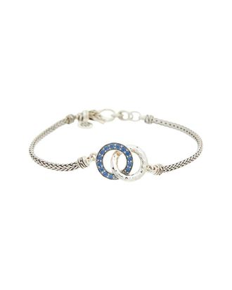 John Hardy Essentials Silver Blue Sapphire Station Bracelet