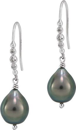 Dower & Hall 18k Gold Tahitian Pearl & Diamond Earrings