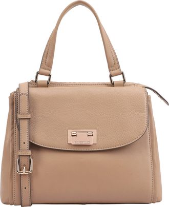 Paul Costelloe Womens Avisha Beige Leather Shoulder Bag - One Size