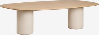 Sklum Mesa De Comedor Ovalada En Mdf Y Cemento Lysander Sklum 270 X 110 Cm