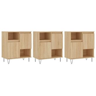 Berkfield Home Sideboards 3 pcs Sonoma Oak Engineered Wood in Light Tan