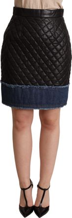 Dolce & Gabbana Dolce Gabbana Gequilted Leren Minirok