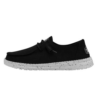 HeyDude Hey Dude Womens Wendy Slub Canvas Moc Toe Shoes, Black, 5 UK