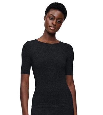 Triumph T-Shirt TRIUMPH Beauty Layers SSL Top Wool, Damen, Gr. XL, schwarz, Single Jersey, Obermaterial: 100% Wolle, h&uuml;ftlang, Rundhals, Shirts T-Shirt, weich