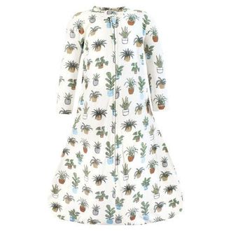 Hudson Baby Long-Sleeve Cotton Jersey Sleeping Bag in Plants at Nordstrom