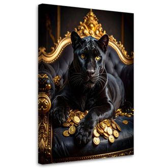 Feeby Impresi&oacute;n De Imagen, Pantera Negra En El Sof&aacute; Animales Glamour, 80x120