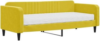 vidaXL Sof&aacute; Cama Con Colch&oacute;n Terciopelo Amarillo 90x200 Cm Vidaxl