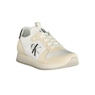 Calvin Klein Mixed-Material Low-Top Sneaker - White