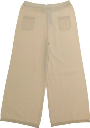 Emporio Armani Trousers Girls Elastic Waist Beige Viscose