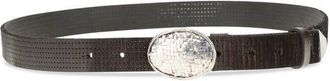 Brunello Cucinelli Textured Calfskin Belt - Brown