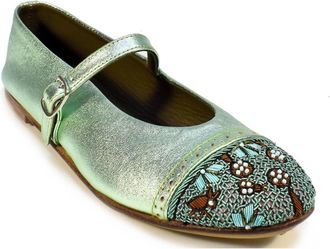 Meher Kakalia Womens Bizi Jane Ballerina Shoes In Sonic Emerald