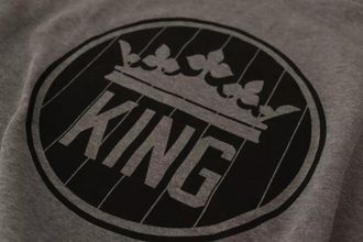 Dolce & Gabbana Mens Crown King Logo Print Sweatshirt Gray Cotton Sweatshirts