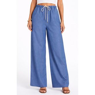 Bishop + Young Sporty Drawstring Pant in Azure Tencel at Nordstrom, Size Medium 29