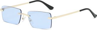 Generic Mens Outdoor Driving Sunglasses Womens Vacation Commuter Decorative Sun Glasses(Blue)