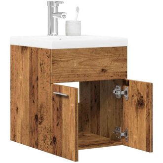 vidaXL Juego De Muebles De Ba&ntilde;o 2 Piezas Madera Ingenier&iacute;a Envejecida Vidaxl