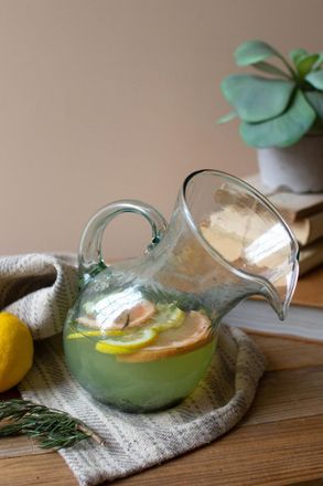 Kalalou Small Glass Tilted Pitcher