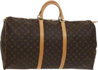 Louis Vuitton Tweedehands Canvas Louis Vuitton tassen - Dames - Vintage Weekendtas - Bruin - ONE Size - Leer - Vintage