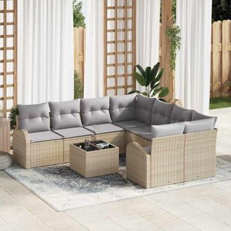 vidaXL Conjunto De Sof&aacute; De Jard&iacute;n Beige 55 X 55 X 37 Cm Vidaxl