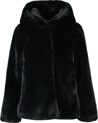 Bomboogie Plush Faux Fur Jacket with Elegant Snap Closure