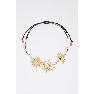 Bimba & Lola Brushed Gold Sun And Animal Necklace at Nordstrom