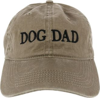 David and Young Mens Washed Cotton Dog Dad Baseball Cap, Khaki