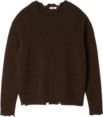 Sandro Maglione con orlo sfrangiato - Marrone