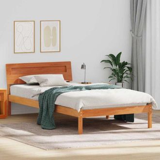 vidaXL Estructura De Cama Con Cabecera Marr&oacute;n Cera 80 X 200 Cm Vidaxl