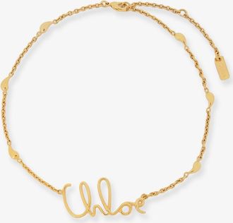 Chlo&eacute; Collana in ottone con logo lettering - CHLOE - gender_Woman