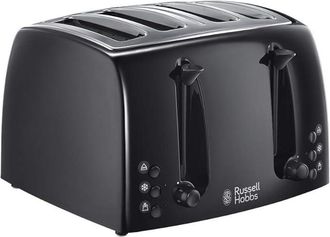 Russell Hobbs Russell Hobs 4 Slice Toaster Plastic Textures - Black | TJ Hughes