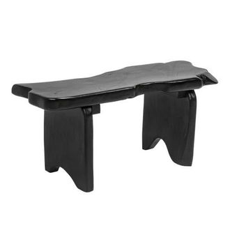 Jonathan Y Designs Stumpy Handcrafted Rustic Minimalist Live Edge Solid Teak Wood Entryway Bench in Black at Nordstrom