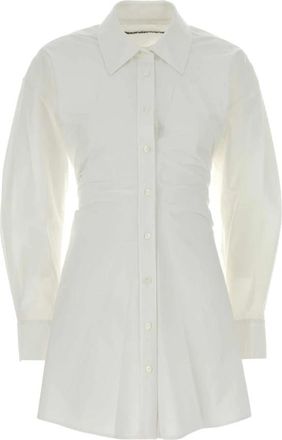 Alexander Wang Stretch Katoen Zip Overhemdjurk - Dames - Shirt Kleedjes - Wit - XS - Katoen - Kleedjes